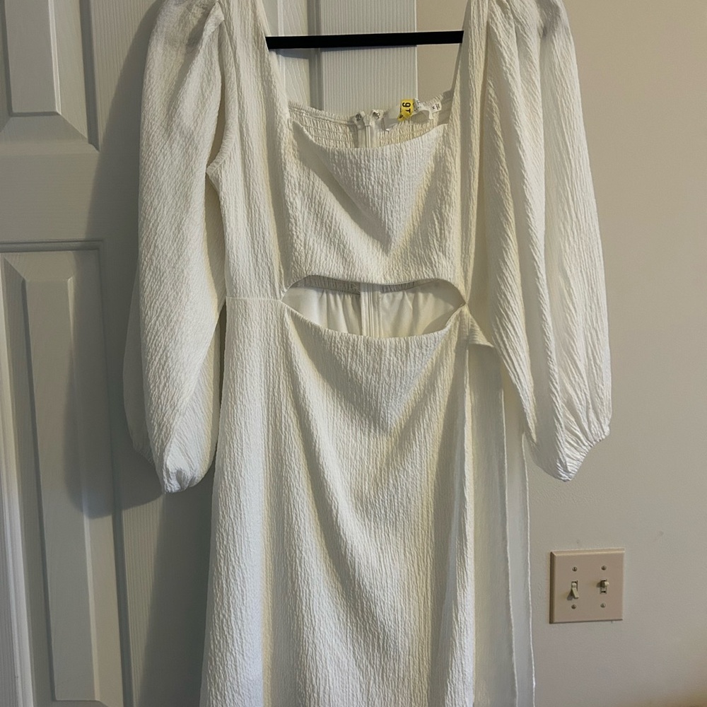 Astr the label white cutout wrap dress